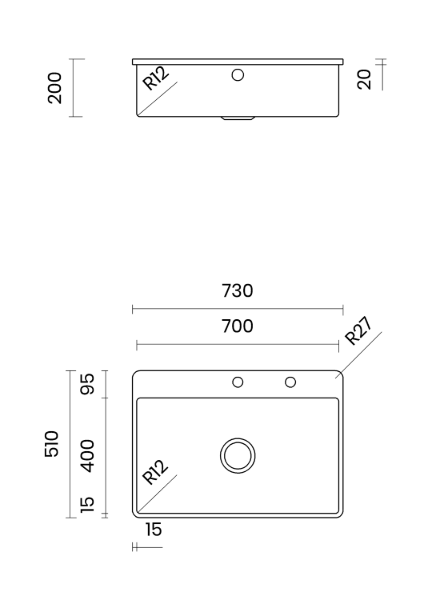 Obrazek Zlewozmywak Tasca IRIS 70 BM stal