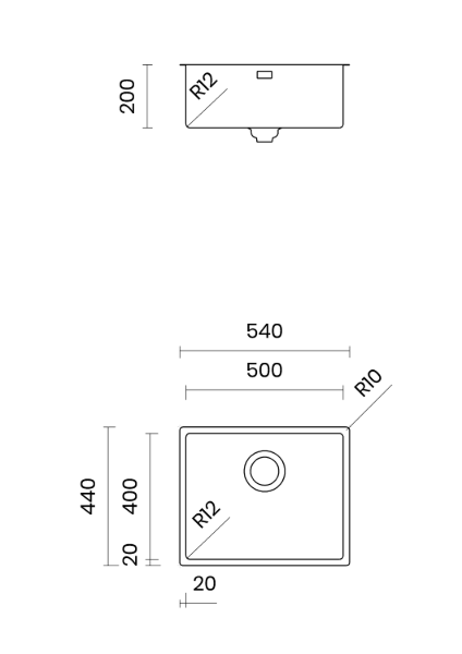 Obrazek Zlewozmywak Tasca PURA 50 stal