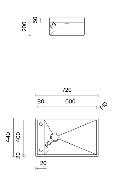 Obrazek Zlewozmywak Tasca PHANTOM SIDE 60 stal