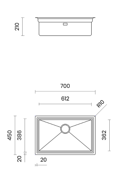 Obrazek Zlewozmywak Tasca HARMONY 70 stal