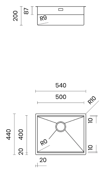 Obrazek Zlewozmywak Tasca STEP 50 stal